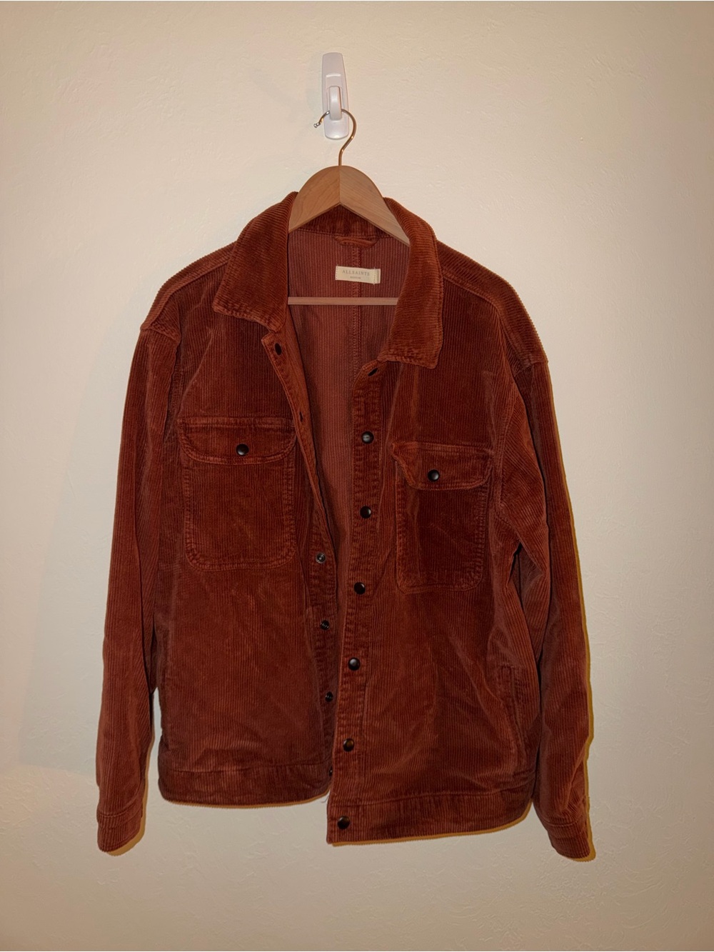 AllSaints Men's Rust Corduroy Jacket